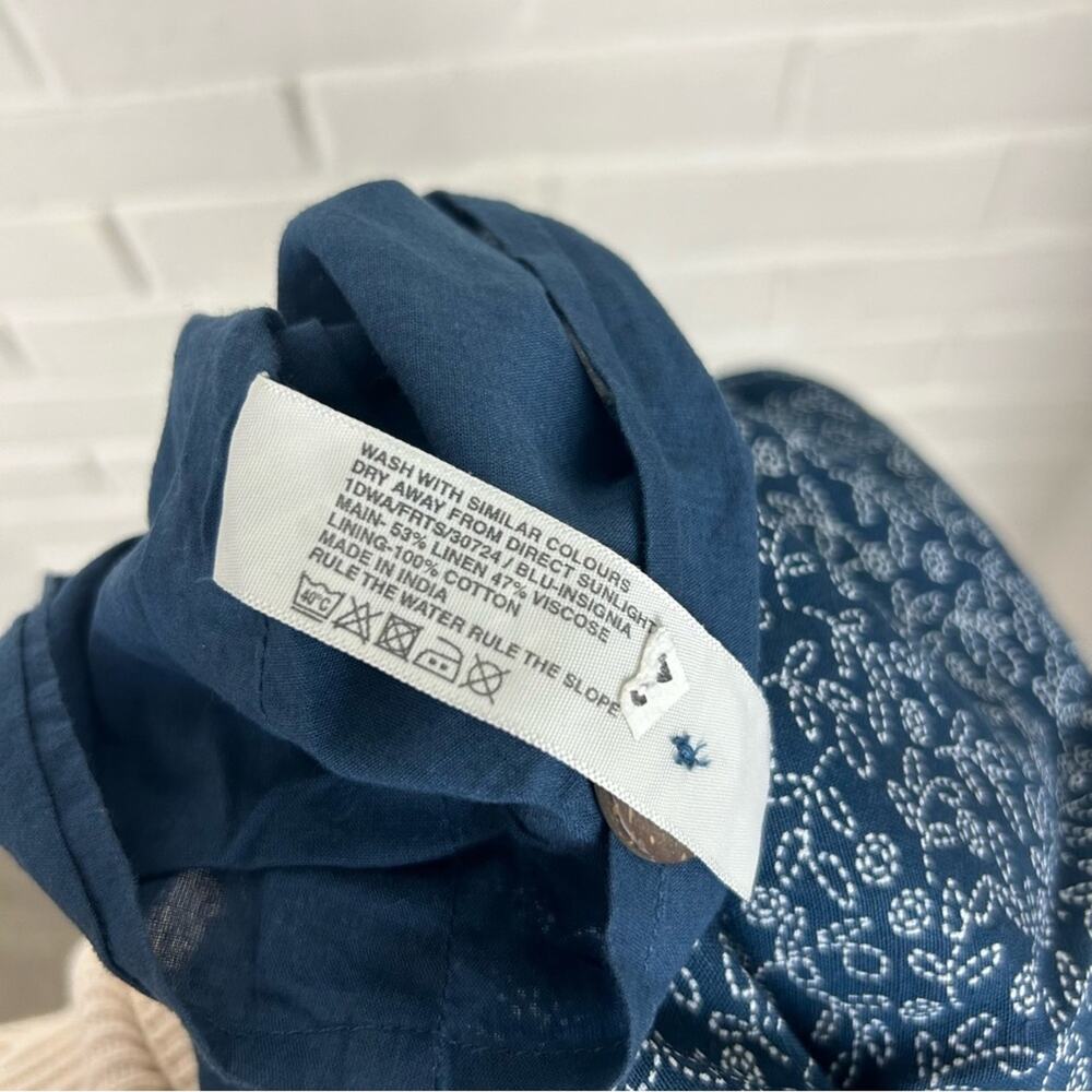 Fat Face Navy Patterned Button Front 100% Cotton … - image 3